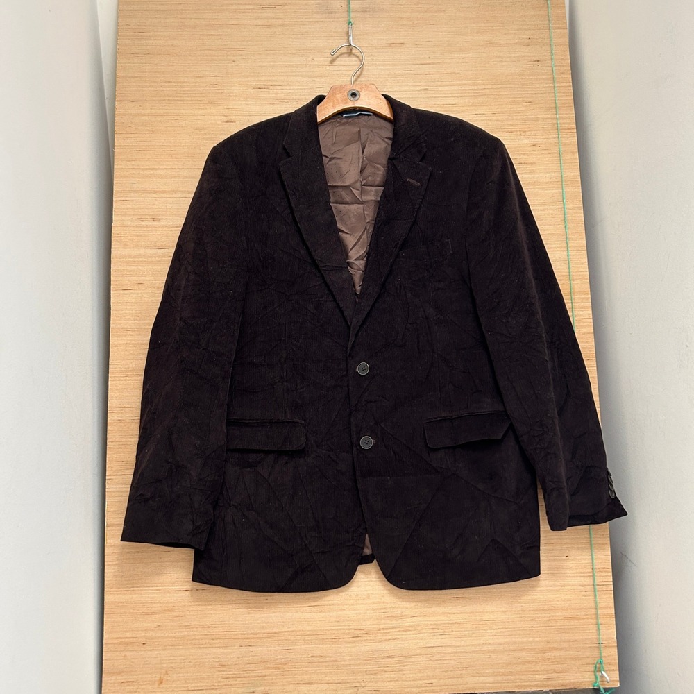 Tommy Hilfiger Mens Brown Corduroy Blazer Elbow Patches 40R Cotton Sport Coat